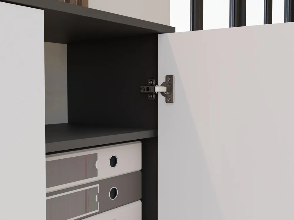 Kancelársky regál OLIV 2D antracit/biela