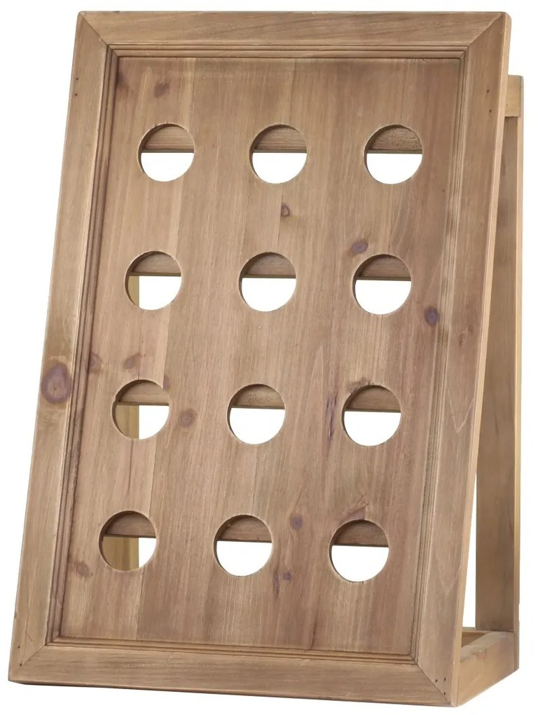 Hnedá antik drevená nástenná polička na víno Winé - 38*22*55cm