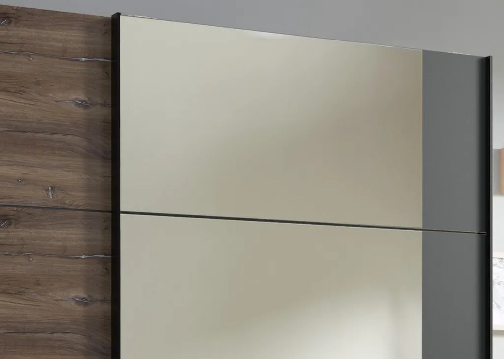 Šatníková skriňa Flensburg 225 cm, grafit/dub flagstaff