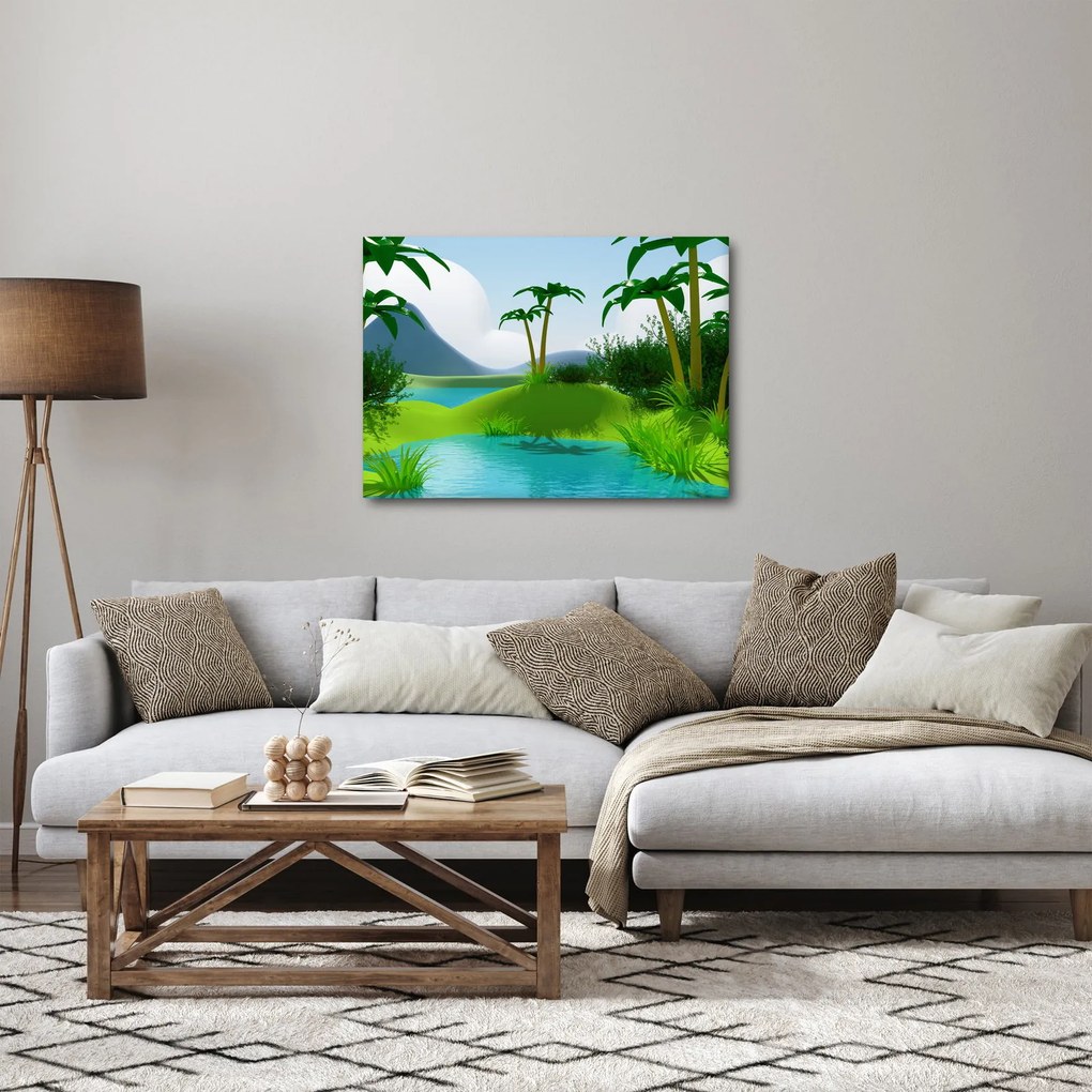 Obraz - Jazerá v jungli (70x50 cm)