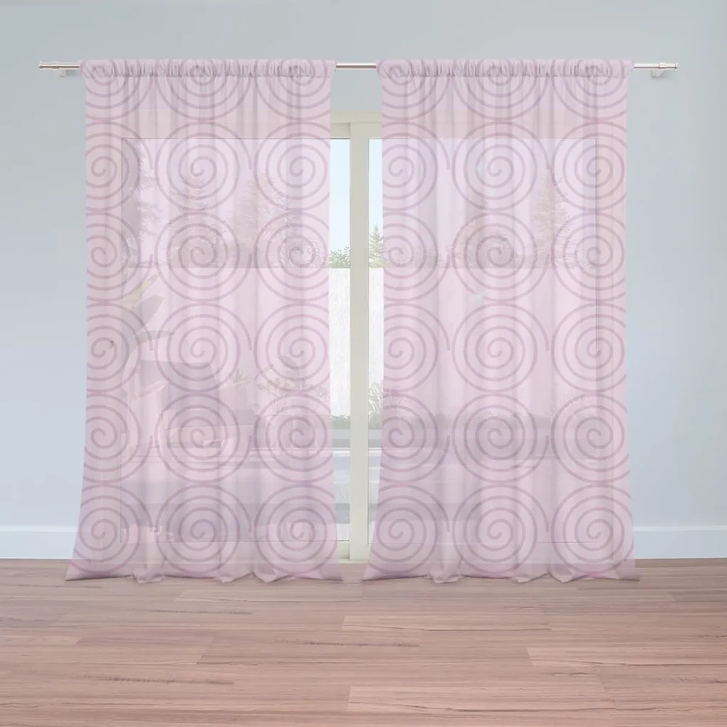 Sablio Záclony Ružové špirály: 2ks 150x250cm