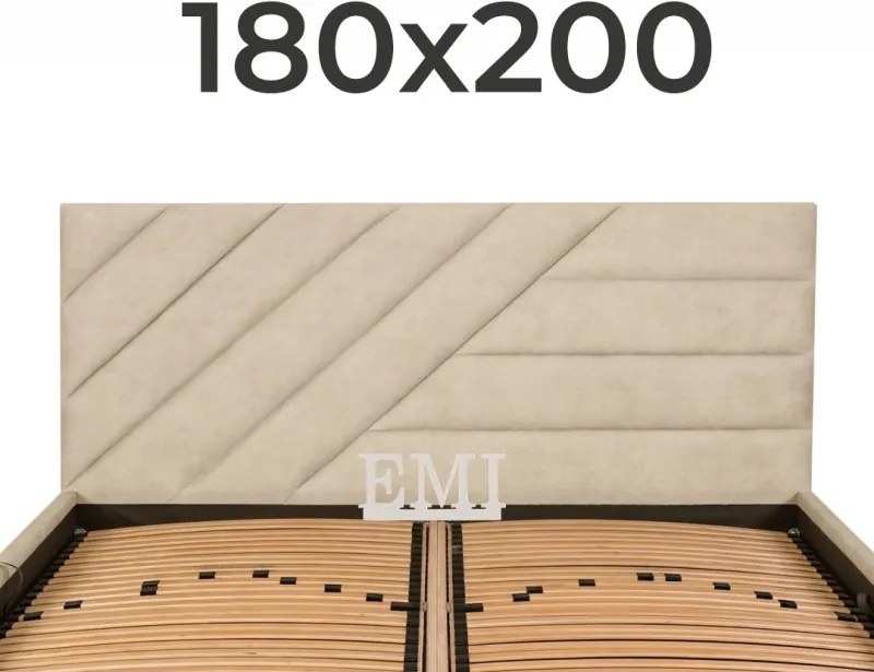Posteľ čalúnená BOMAL + lamelový rošt + matrac EMI