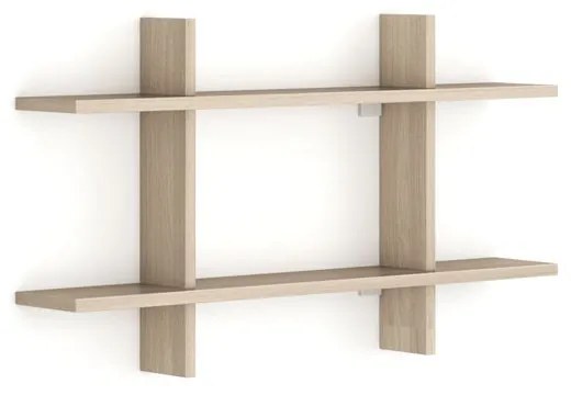 Kancelárska nástenná polica dvojitá SOLID, 1250 x 200 x 700 mm, dub prírodný