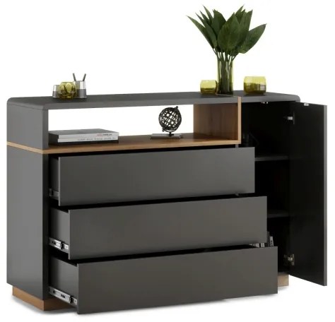 Komoda FRED s zásuvkou, antracit/dub artisan