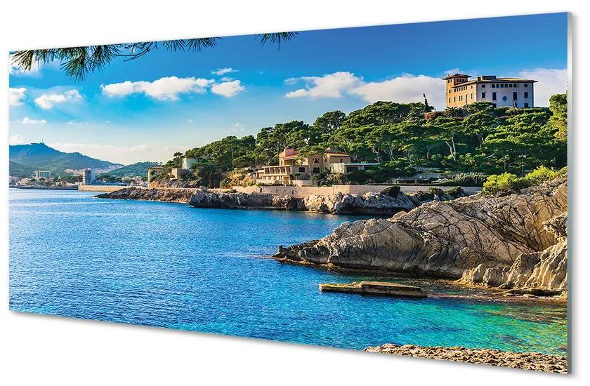 Obraz na akrylátovom skle Španielsko morské pobrežie horách 140x70 cm