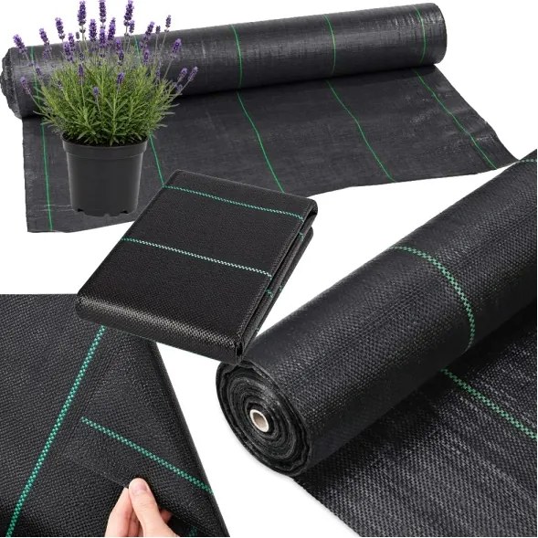 Čierna agrotextília proti burine 1 × 50 m, 70 g/m²