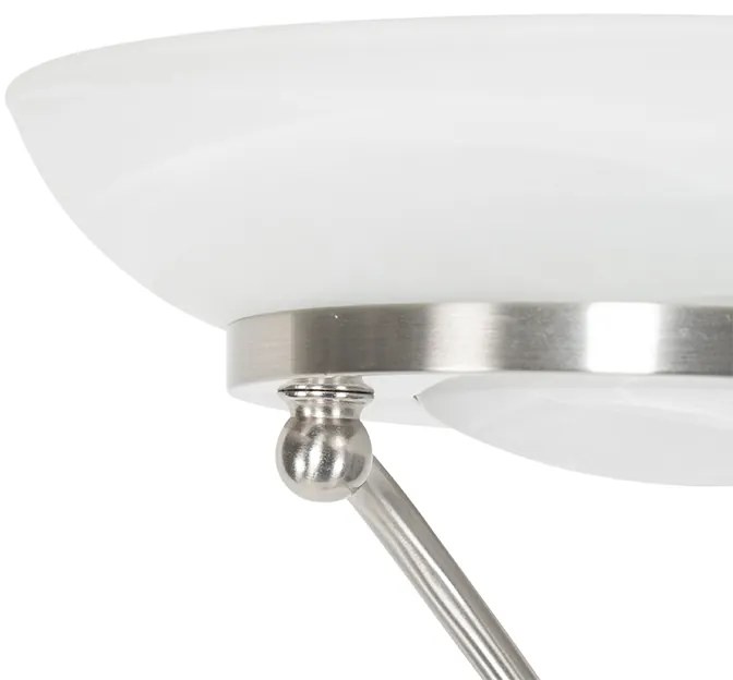 Oceľová stojaca lampa s LED a stmievačom s lampou na čítanie - Empoli