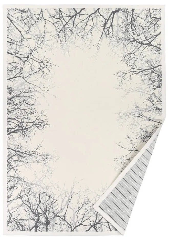 Biely vzorovaný obojstranný koberec Narma Puise, 70 × 140 cm