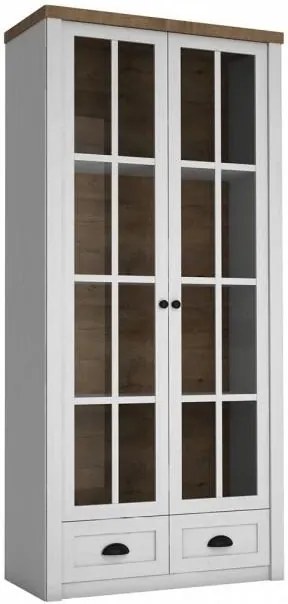 Vitrína PROVENCE W2S, sosna andersen / dub lefkas