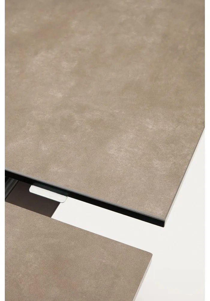 Hnedý rozkladací jedálenský stôl s keramickou doskou 90x160 cm Atminda – Kave Home