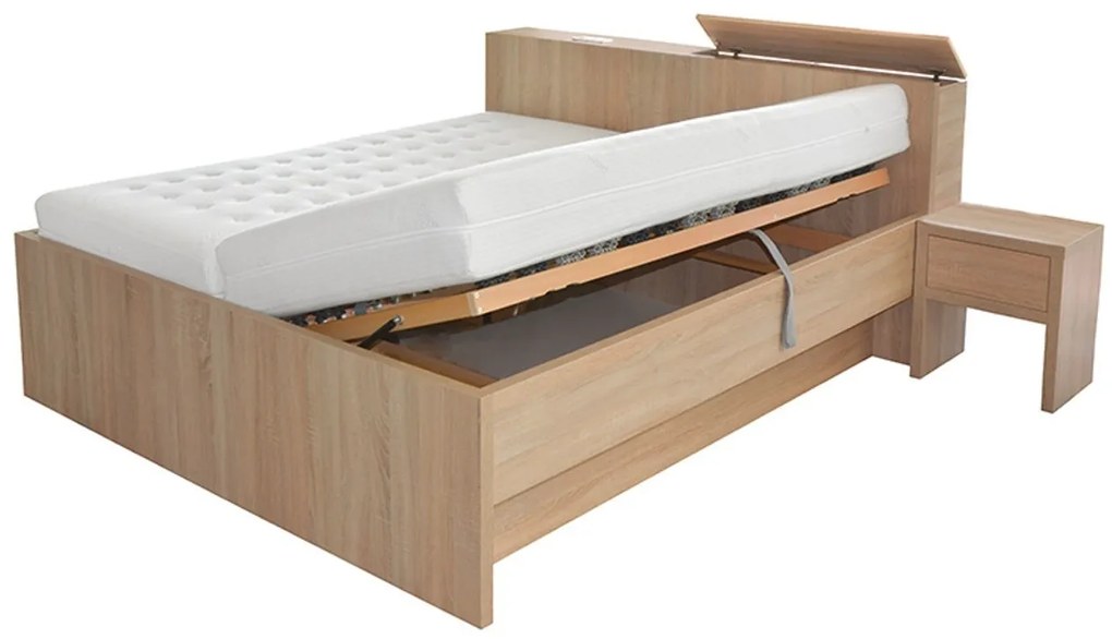 Ahorn TROPEA BOX PRI HLAVE - posteľ s praktickým úložným boxom za hlavou 120 x 190 cm, lamino