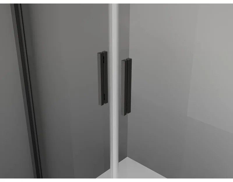 Mexen Exo, sprchovací kút s krídlovými dverami 90 x 80 cm, 6mm číre sklo, čierny profil, 8182-090-080-70-00