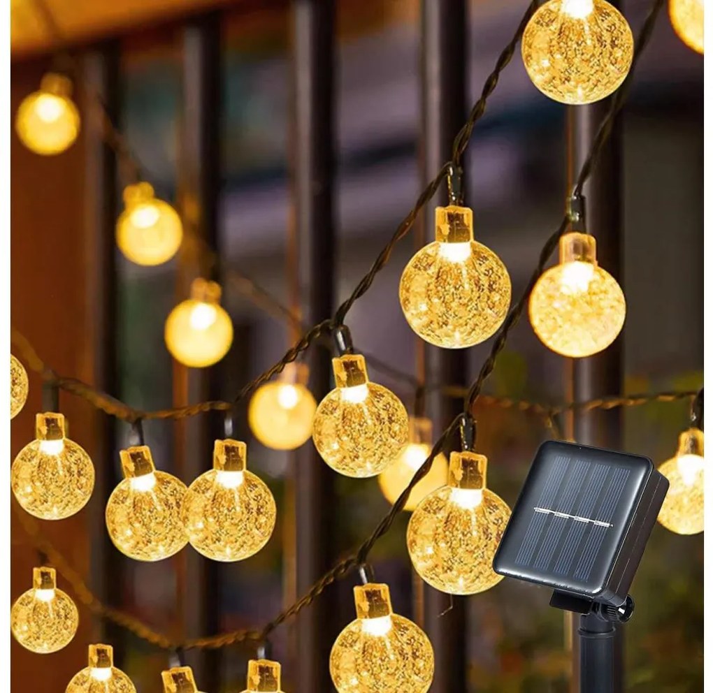 Brilagi - LED solárny svetelný reťazec BUBBLE 100xLED/8 funkcií 10 m IP65 teplá biela
