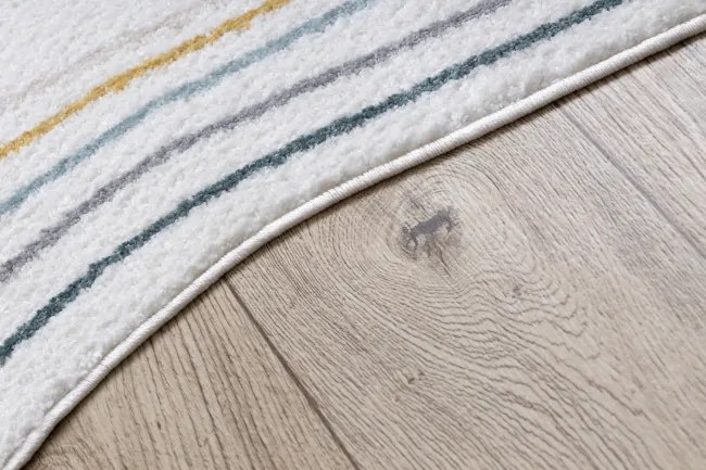 Koberec FUSION Shape 5707 biely / tmavozelený