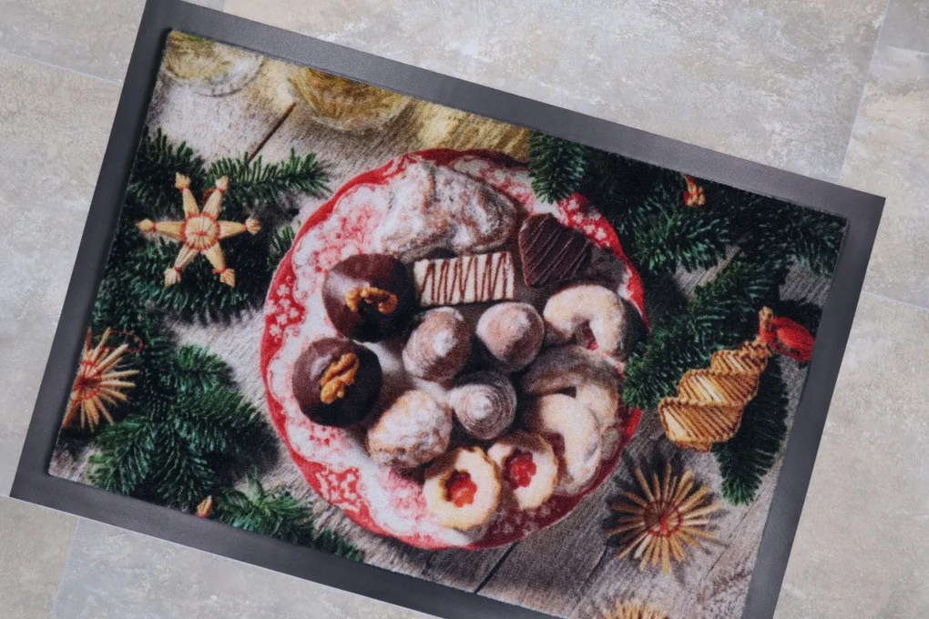 Rohožka vianočná Cukrovia, 40x60, viacfarebná, Mercury Flooring