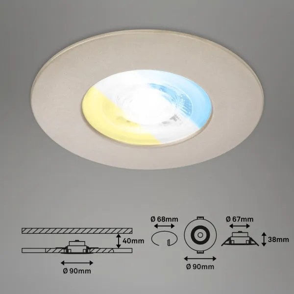 Briloner 7605032-SADA 3xLED Kúpeľňové podhľadové svietidlo 3xLED/4,9W/230V IP44 matný chróm