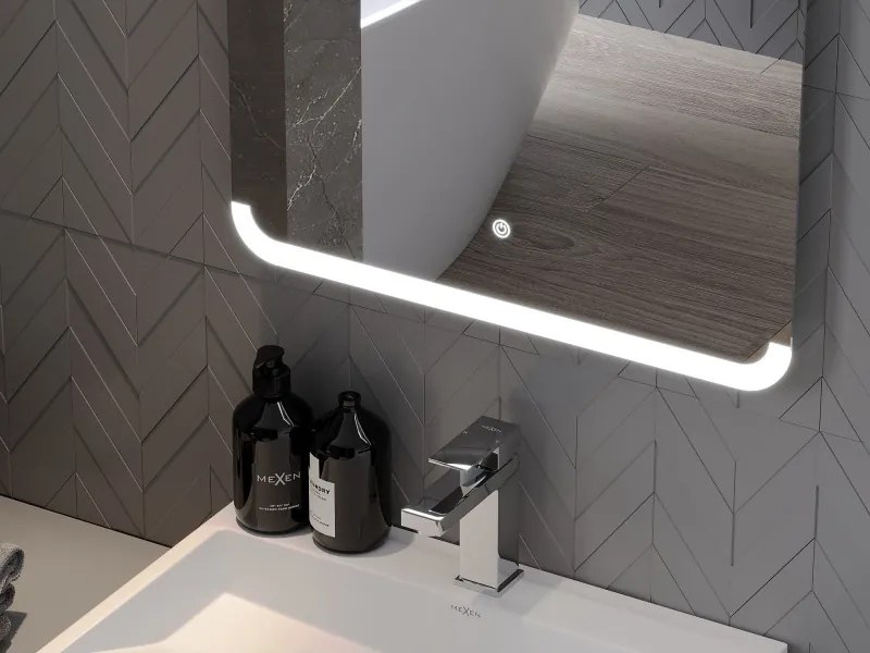 Mexen Nida podsvietené kúpeľňové zrkadlo 120 x 80 cm, LED 6000K, proti hmle - 9806-120-080-611-00