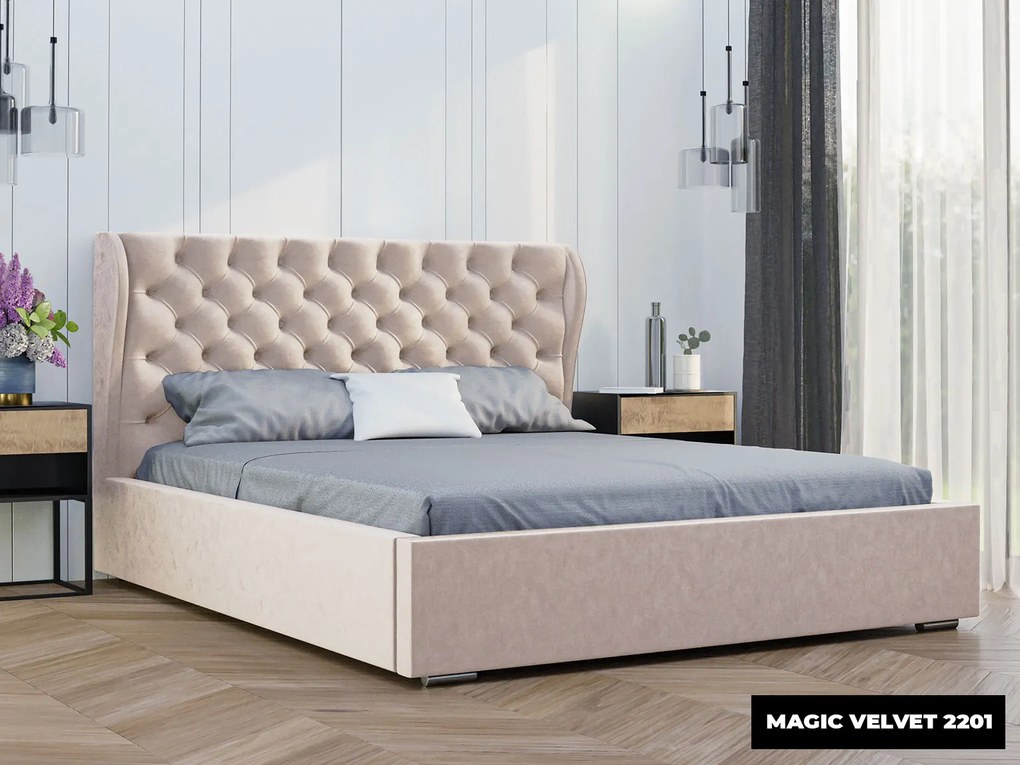PROXIMA.store - Luxusná čalúnená posteľ LUNA ROZMER: 120 x 200 cm, TYP ROŠTU: KOVOVÝ ROŠT