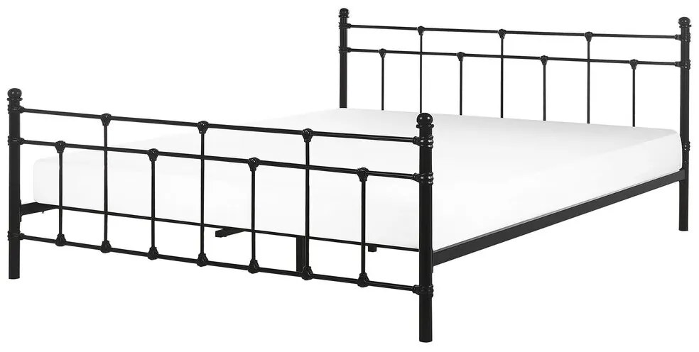 Kovová posteľ 160 x 200 cm čierna LYNX Beliani