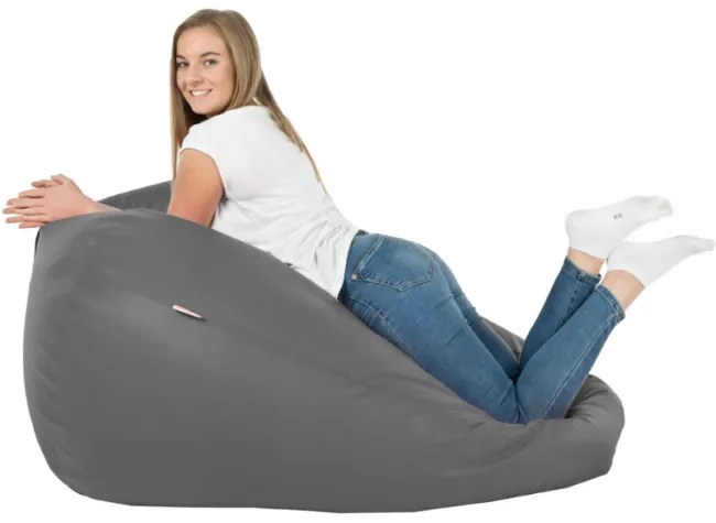 Sedací vak SAKO sivý ekokoža