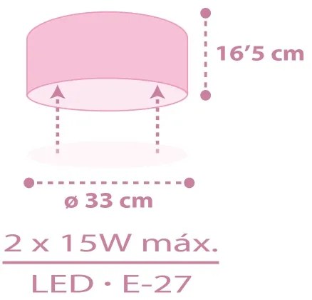 Dalber 42496 - Detské stropné svietidlo FAIRY DREAMS 2xE27/15W/230V