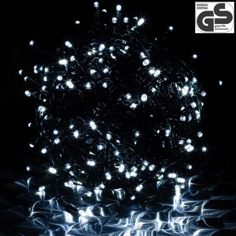 VOLTRONIC® 39461 Vianočné LED osvetlenie 40 m - studená biela 400 LED - zelený kábel
