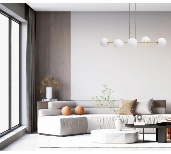 Luster na lanku FIRA 5xE27/60W/230V čierna