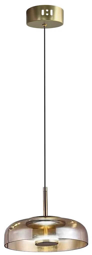 Závesné svietidlo Vetro, 1x jantárové sklenené tienidlo, g