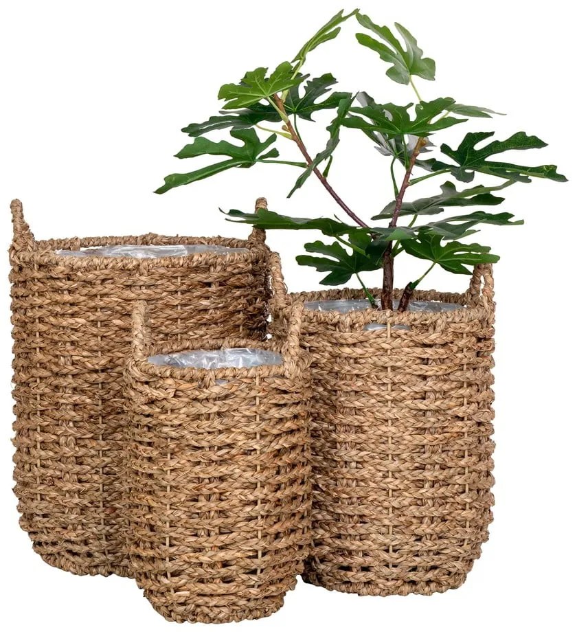 Obaly na kvetináče z morskej trávy v súprave 3 ks ø 31 cm Hue – House Nordic
