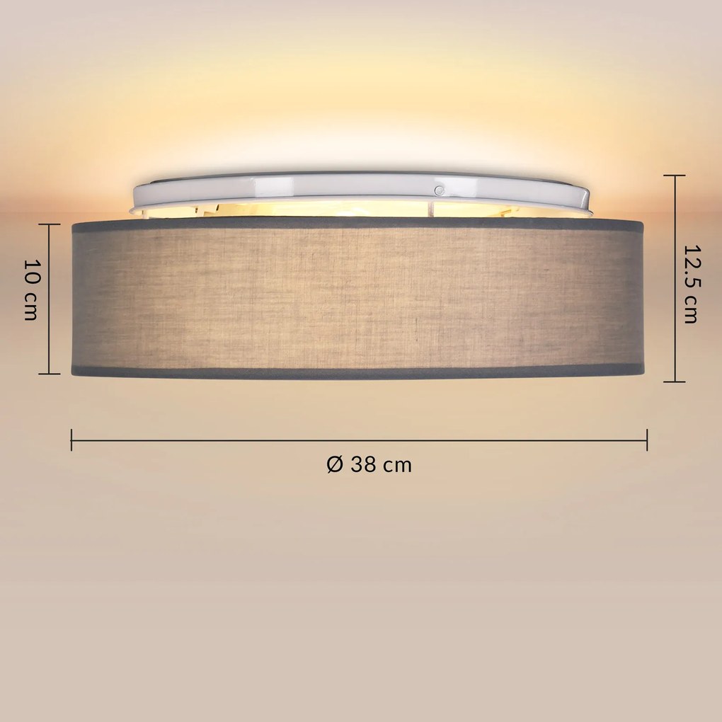 InternetovaZahrada Stropná lampa Ø38cm - sivá