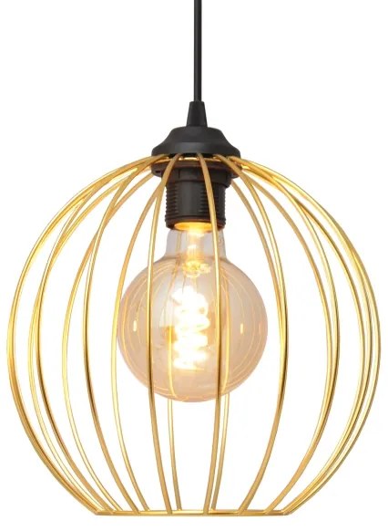 Luster na lanku MERCURE 3xE27/15W/230V zlatá/čierna