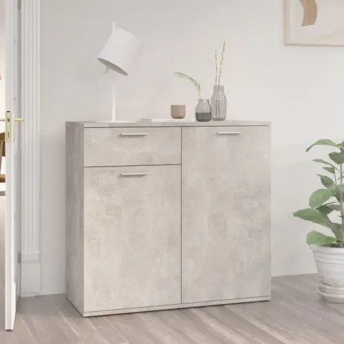 vidaXL Komoda betónová sivá 80x36x75 cm drevotrieska-