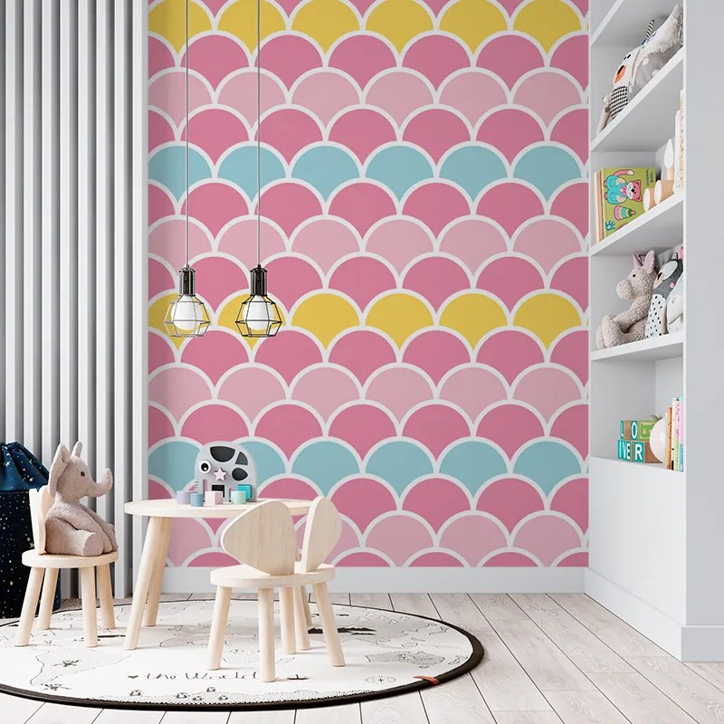 Sablio Tapeta Farebné šupiny - 336x220 cm