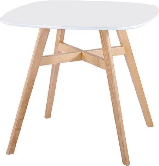 Jedálenský stôl, biela/prírodná, DEJAN NEW