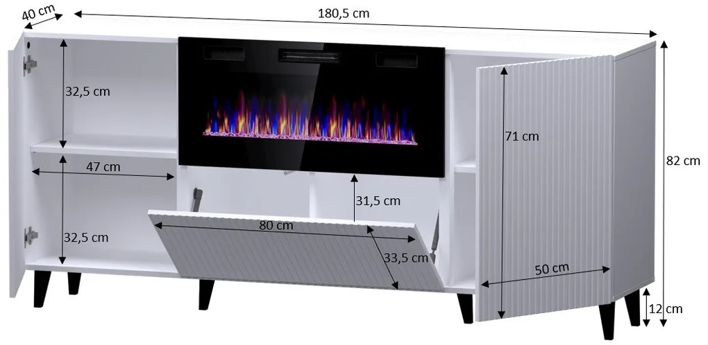 Komoda PAFOS EF 180 cm čierna