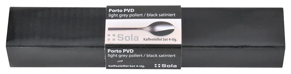 Kávové lyžičky set 4 ks - Porto PVD tmavý titánový / čierny pieskovaný - 110291