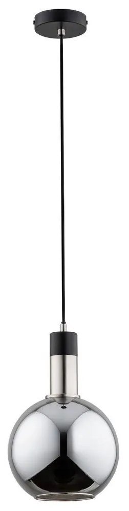 Luster na lanku MAYA 1xE27/60W/230V čierna/lesklý chróm