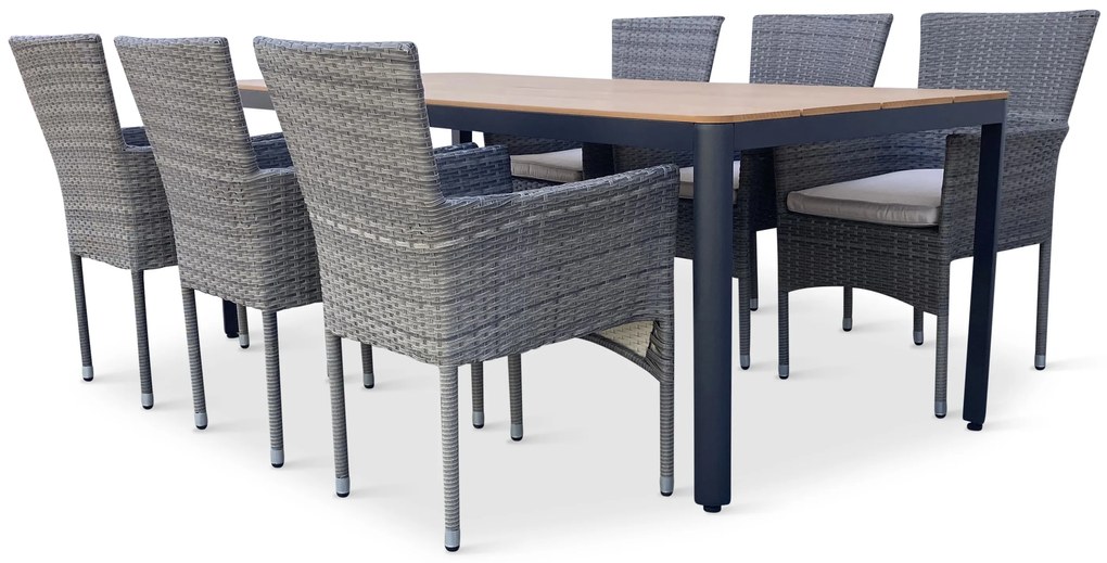 Záhradný jedálenský set Milano + 6x ratanové kreslo Bali PREMIUM
