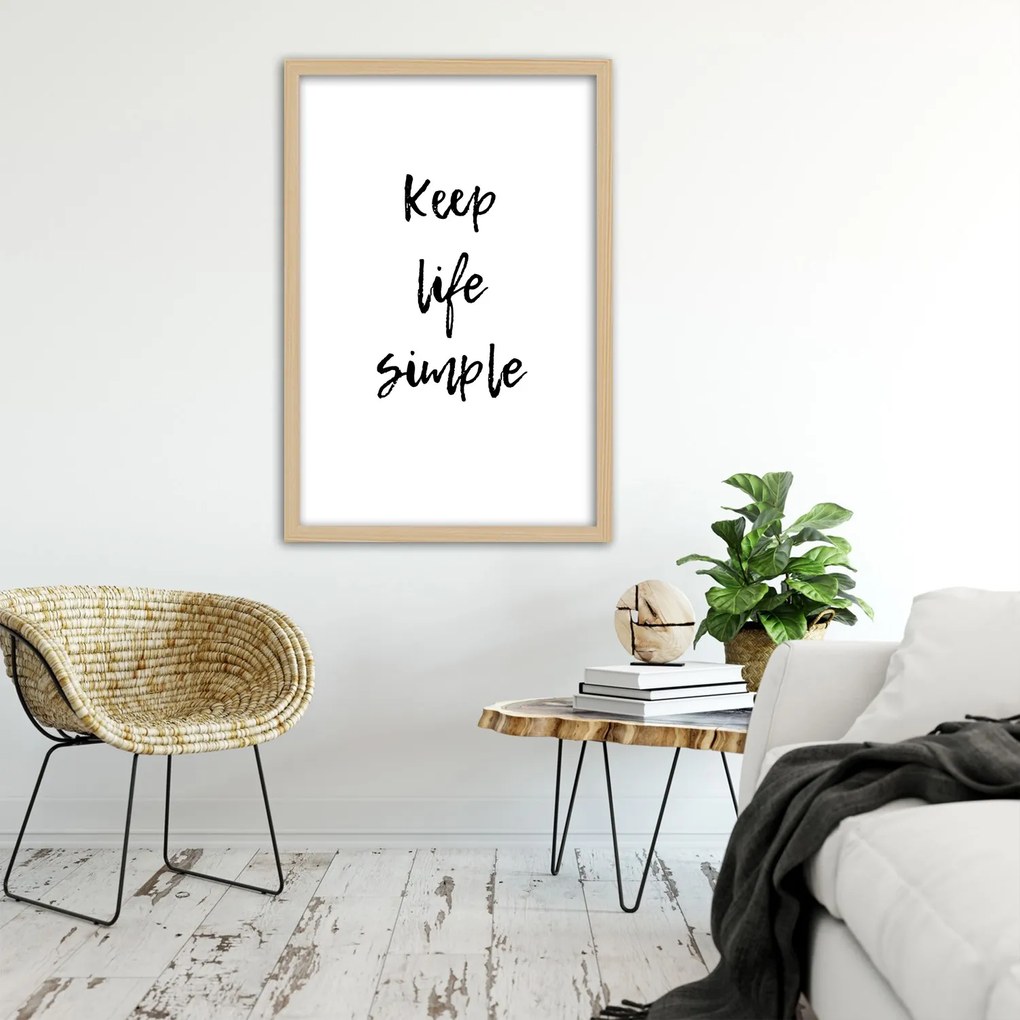 Gario Plagát Keep your life simple Farba rámu: Hnedá, Rozmery: 70 x 100 cm
