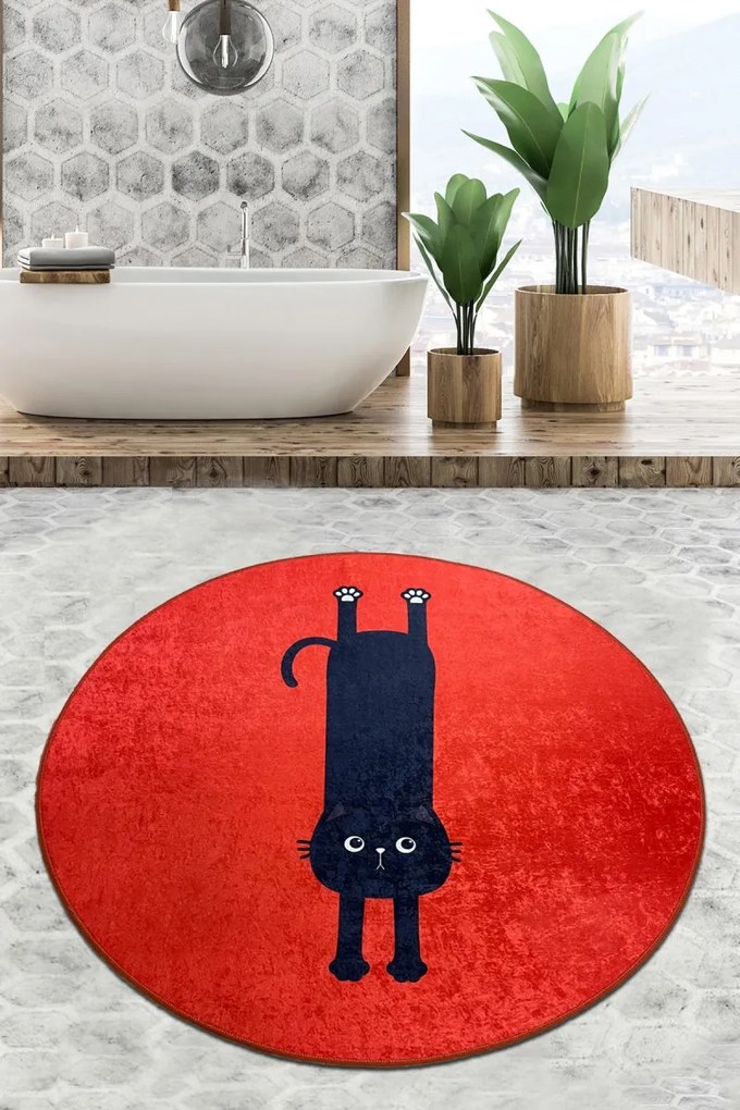 Kúpeľňový koberec KITTY 80 cm červený