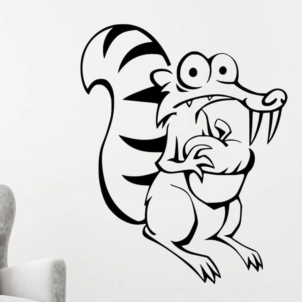 Veselá Stena Samolepka Veverička Scrat Farba: oranžová, Veľkosť: 80 x 63 cm