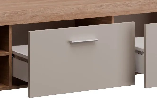 Obývacia stena Pico, dub jantárový/béžová kašmír, s osvetlením