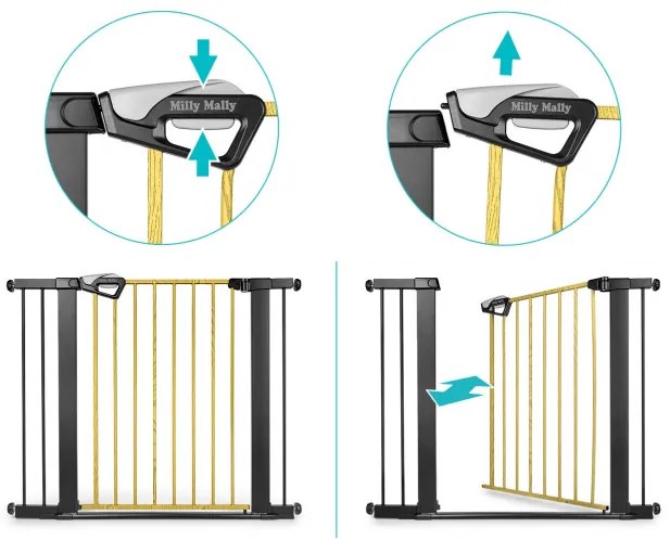 Bezpečnostná zábrana GUARDY 104 s rozšírením, čierna / prírodná