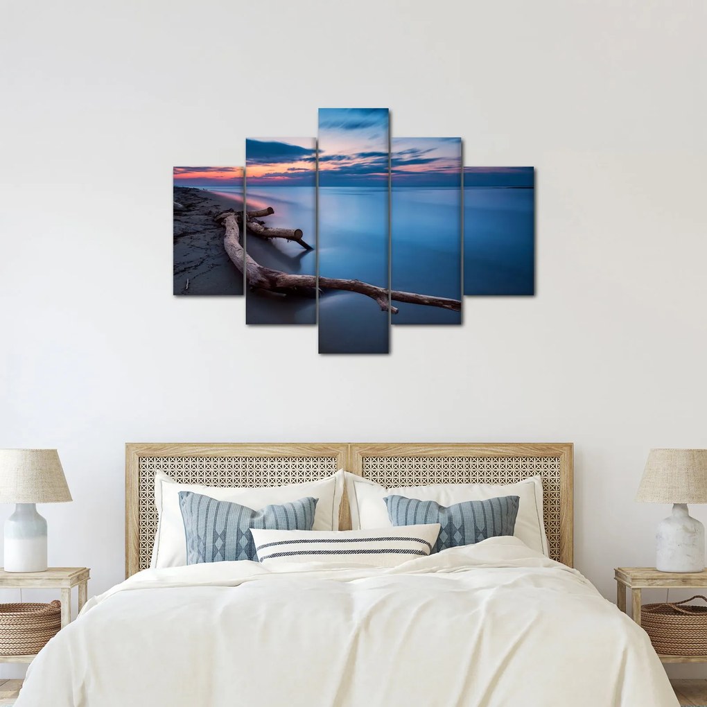 Obraz pláže pri západe slnka (150x105 cm)