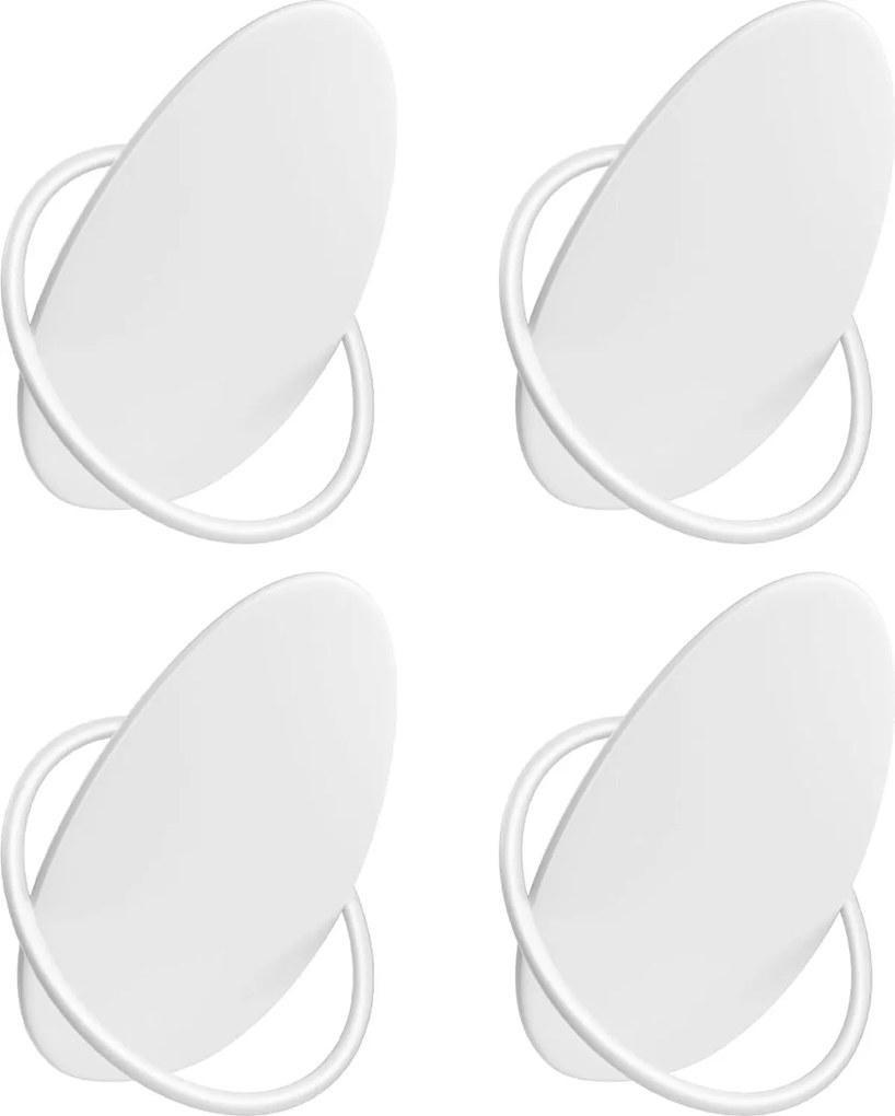 Nástenný vešiak 4 ks, na montáž na stenu, biely