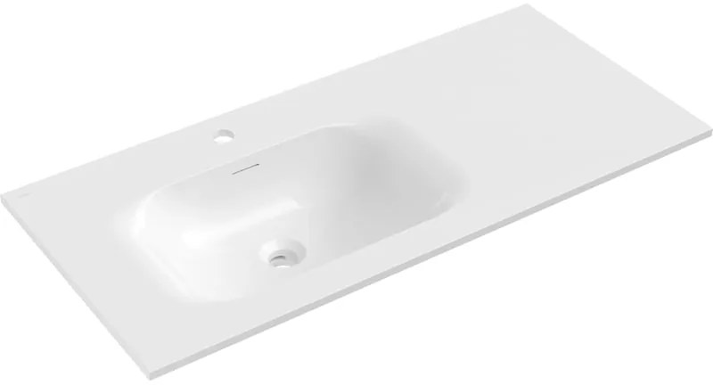 Mexen Vela, umývadlo na zapustenie 101 x 46,5 cm, ľavé, biela lesklá, 25231000L