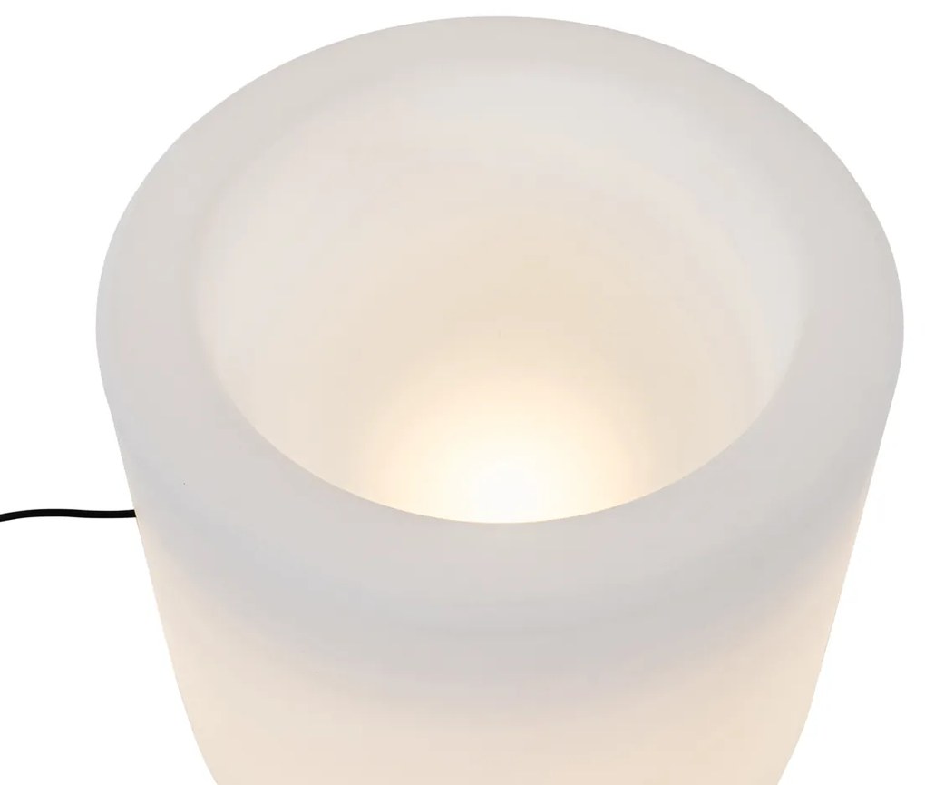 Vonkajšia stojaca lampa kvetináč biela IP44 - Flowerpot