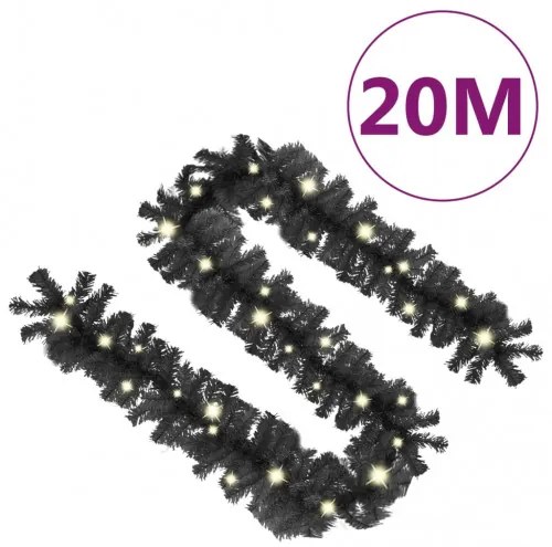 vidaXL Vianočná girlanda s LED svetielkami 20 m čierna-