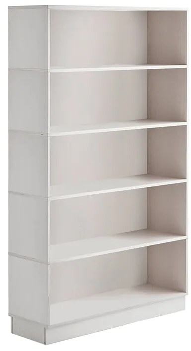 Drevená úložná skriňa RICO, 5 priehradiek, biela