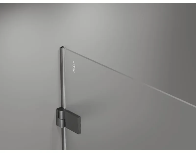 Mexen Lunar-B Duo sklápací sprchový kút 90 x 85 cm, číre sklo, brúsený grafit, 832-090L-085P-66-00